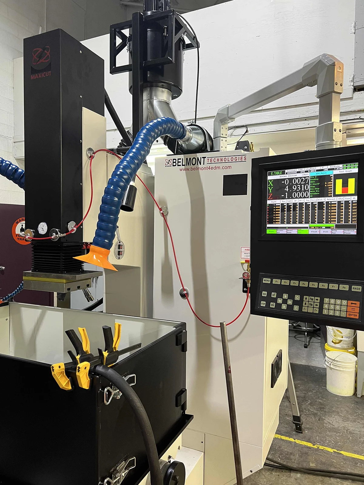 linear heat detection installed on edm machine