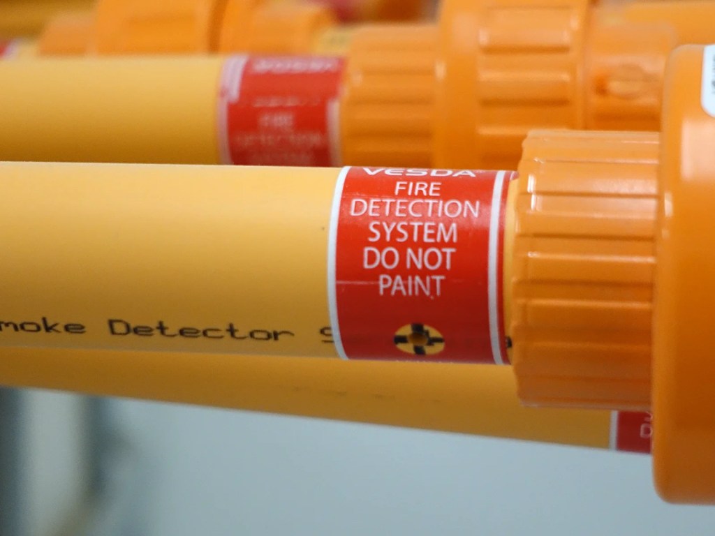 fire defense vesda air sampling pipe network detail
