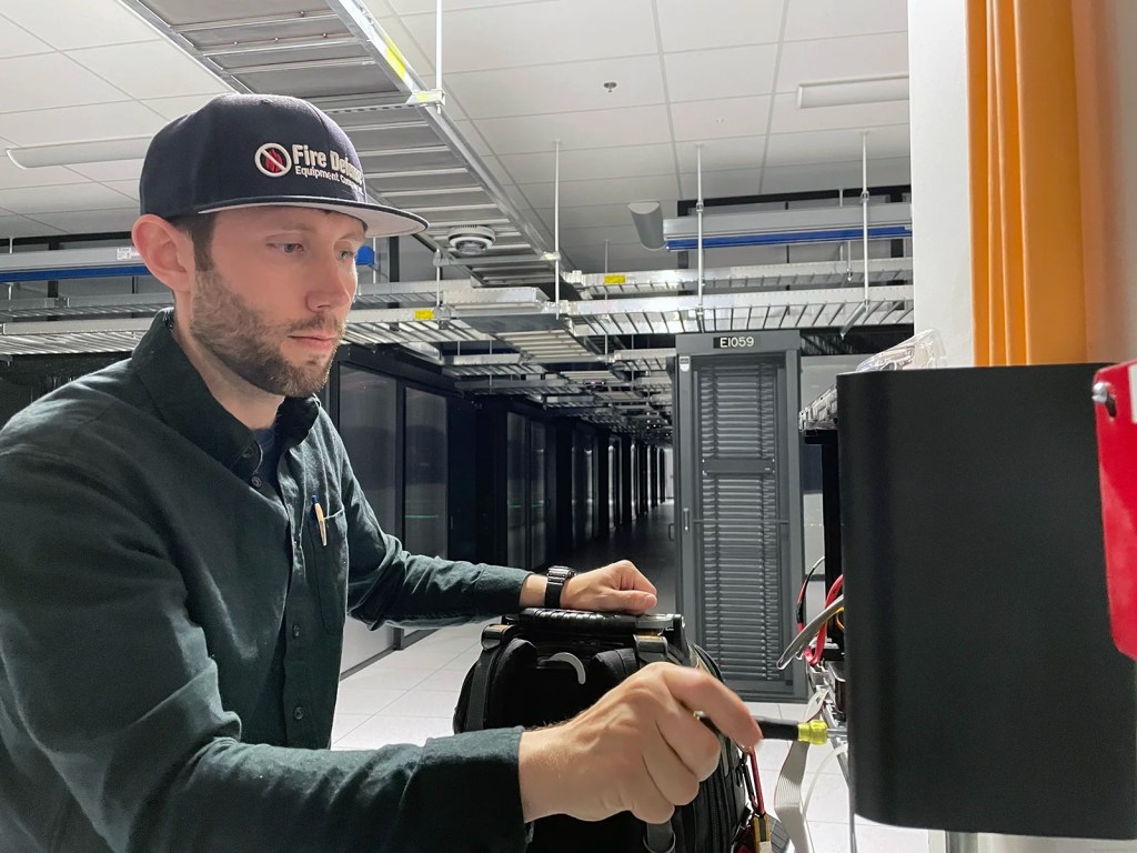 fire defense vesda air sampling system testing data center