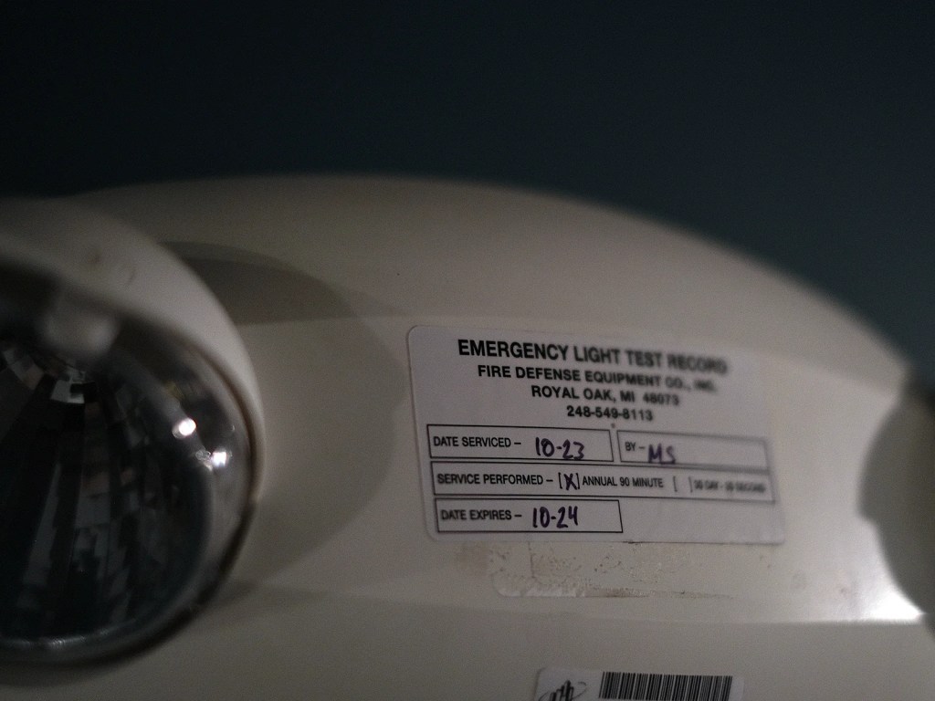 emergency light annual 90 minute test record
